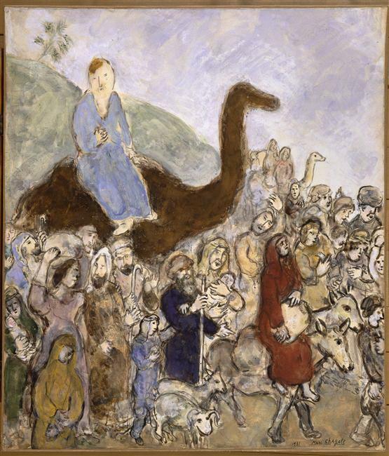 Jacob verlässt sein Land und seine Familie um nach Ägypten zu gehen der Zeitgenosse Marc Chagall Ölgemälde